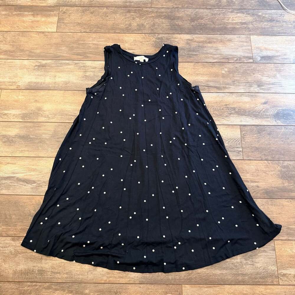 LOFT Black/White Polka Dot A-line, Swing Dress,  Size M